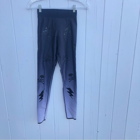 Ultracore x Soulcycle Skull and Lightning Bolt Shiny Ombré Leggings XS - Picture 2 of 8
